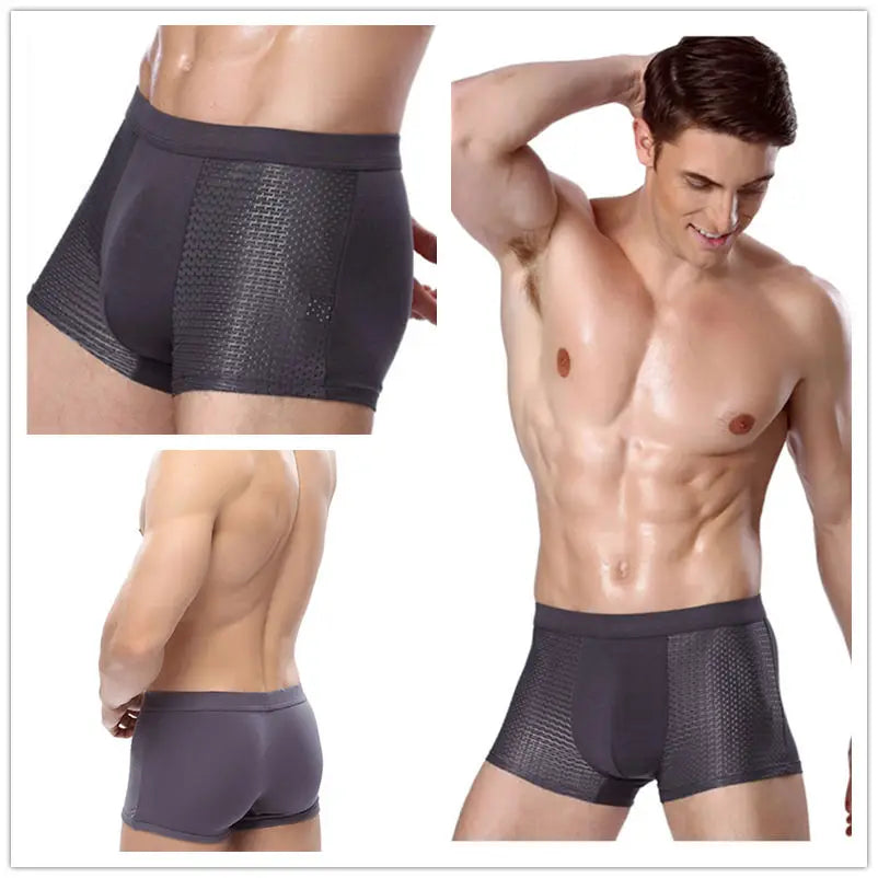 4er-Pack Herren-Boxershorts: Bambusunterwäsche mit Perforationen, große Größen (5XL, 6XL, 7XL)