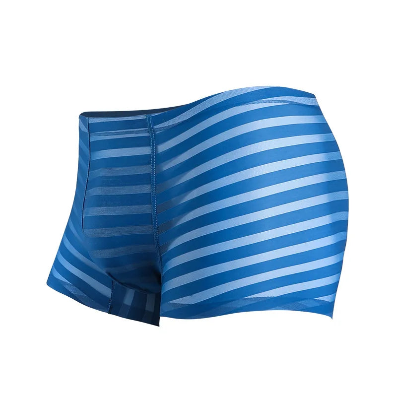 Boxer Homme – Shorty Transparent en Soie Glacée, Respirant avec Poche de Maintien