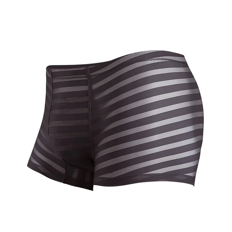 Boxer Homme – Shorty Transparent en Soie Glacée, Respirant avec Poche de Maintien