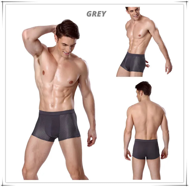 4er-Pack Herren-Boxershorts: Bambusunterwäsche mit Perforationen, große Größen (5XL, 6XL, 7XL)