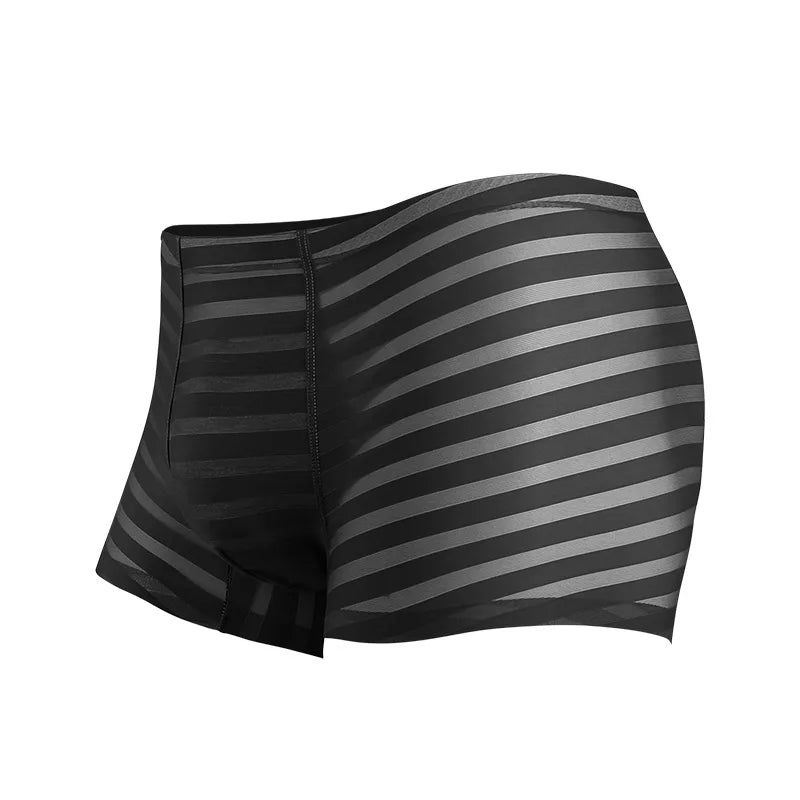 Boxer Homme – Shorty Transparent en Soie Glacée, Respirant avec Poche de Maintien