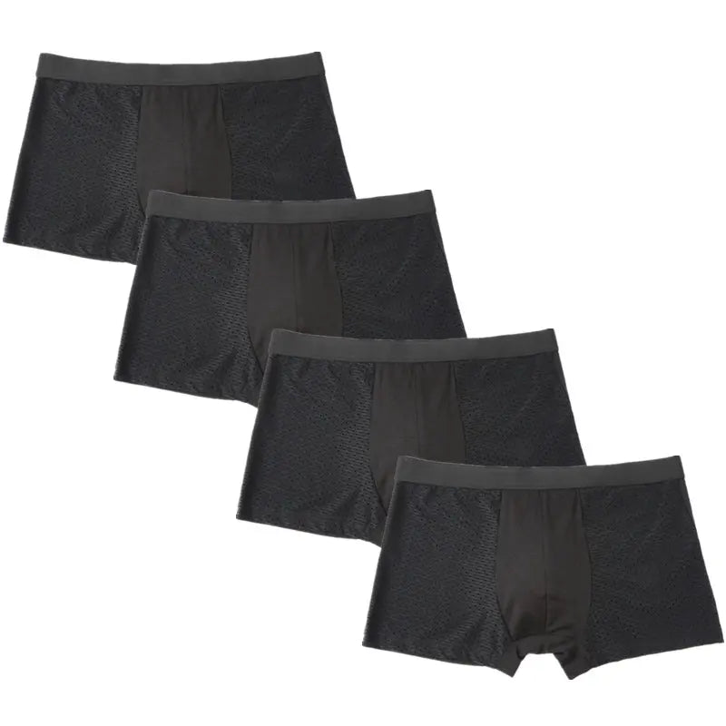 4er-Pack Herren-Boxershorts: Bambusunterwäsche mit Perforationen, große Größen (5XL, 6XL, 7XL)