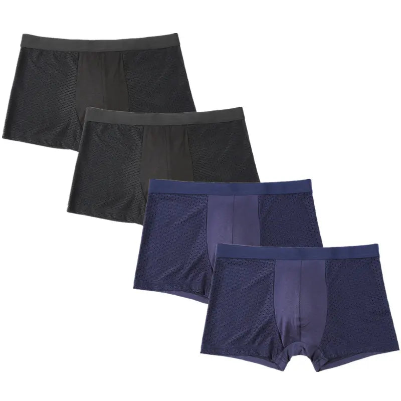 4er-Pack Herren-Boxershorts: Bambusunterwäsche mit Perforationen, große Größen (5XL, 6XL, 7XL)