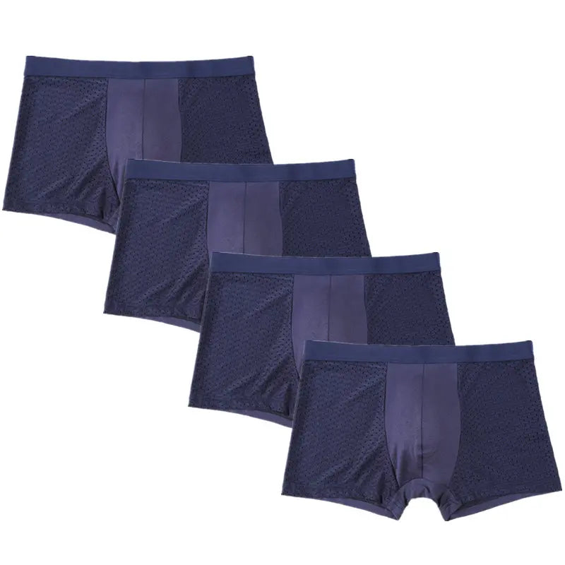 4er-Pack Herren-Boxershorts: Bambusunterwäsche mit Perforationen, große Größen (5XL, 6XL, 7XL)