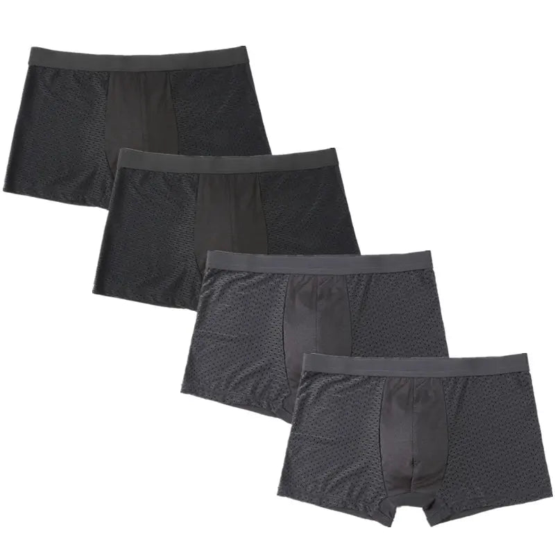 4er-Pack Herren-Boxershorts: Bambusunterwäsche mit Perforationen, große Größen (5XL, 6XL, 7XL)