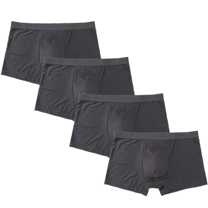 4er-Pack Herren-Boxershorts: Bambusunterwäsche mit Perforationen, große Größen (5XL, 6XL, 7XL)