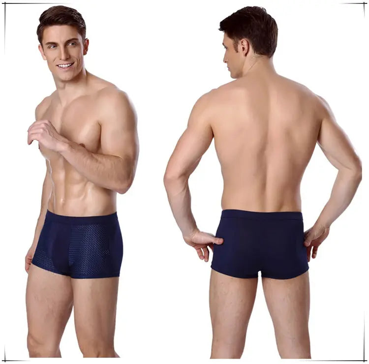 4er-Pack Herren-Boxershorts: Bambusunterwäsche mit Perforationen, große Größen (5XL, 6XL, 7XL)