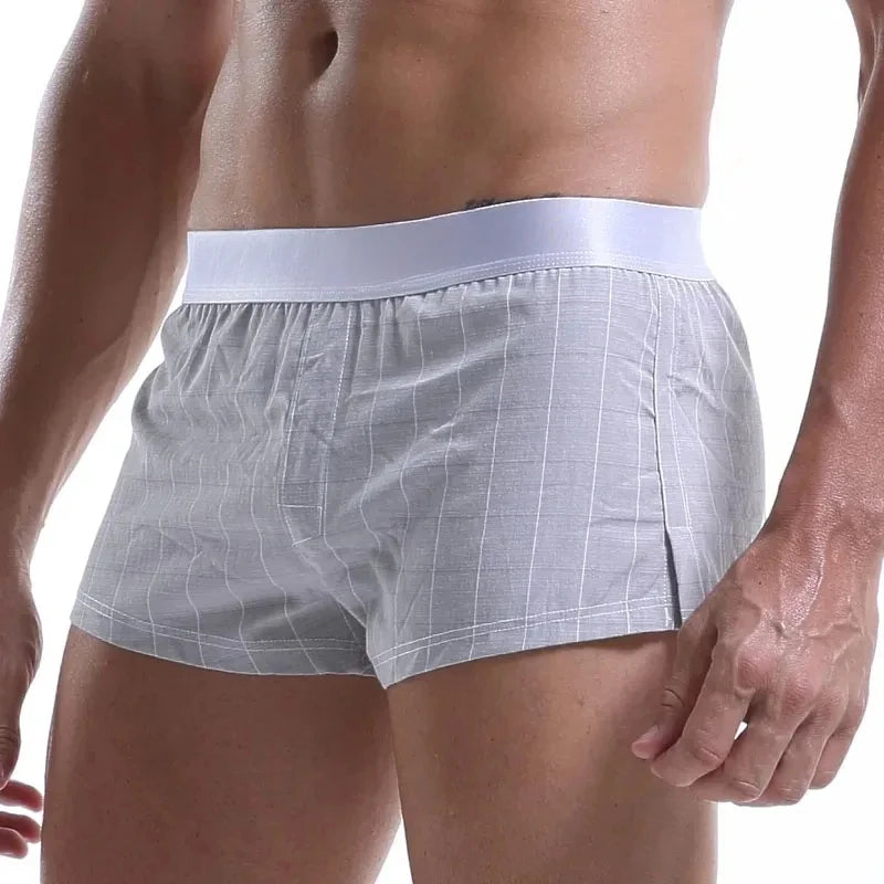 Boxers homme en coton : shorts amples à carreaux, confort maison