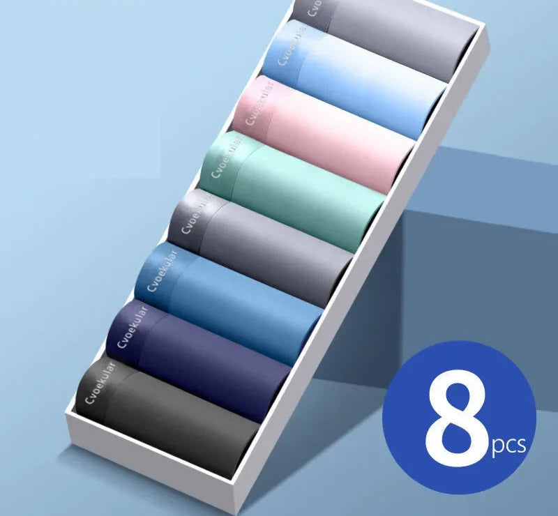 Cvoekular Lot de 4/8 boxers homme en soie glacée, lingerie sexy et confortable