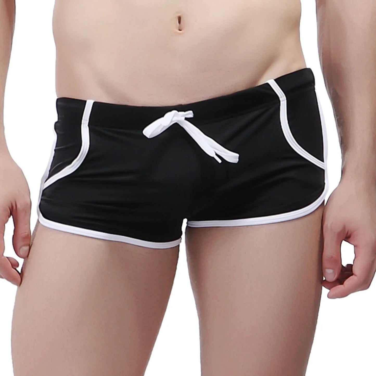 Shorts de natation pour hommes, respirants, pantalons de bain légers, maillot de bain slim, avec cordon de serrage, taille élastique, shorts de plage secs rapides pour hommes.