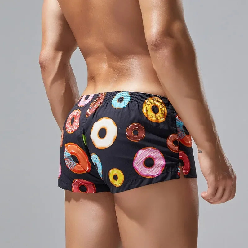 Boxer homme en coton – Confort absolu avec imprimé donuts | Modèle plat tendance