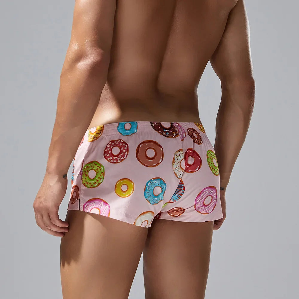 Boxer homme en coton – Confort absolu avec imprimé donuts | Modèle plat tendance