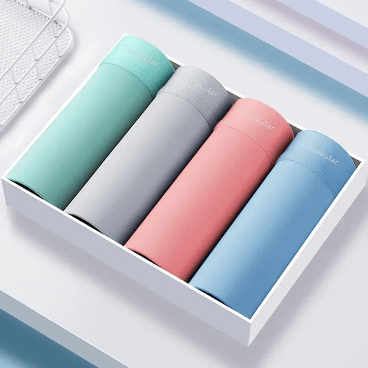 Cvoekular Lot de 4/8 boxers homme en soie glacée, lingerie sexy et confortable