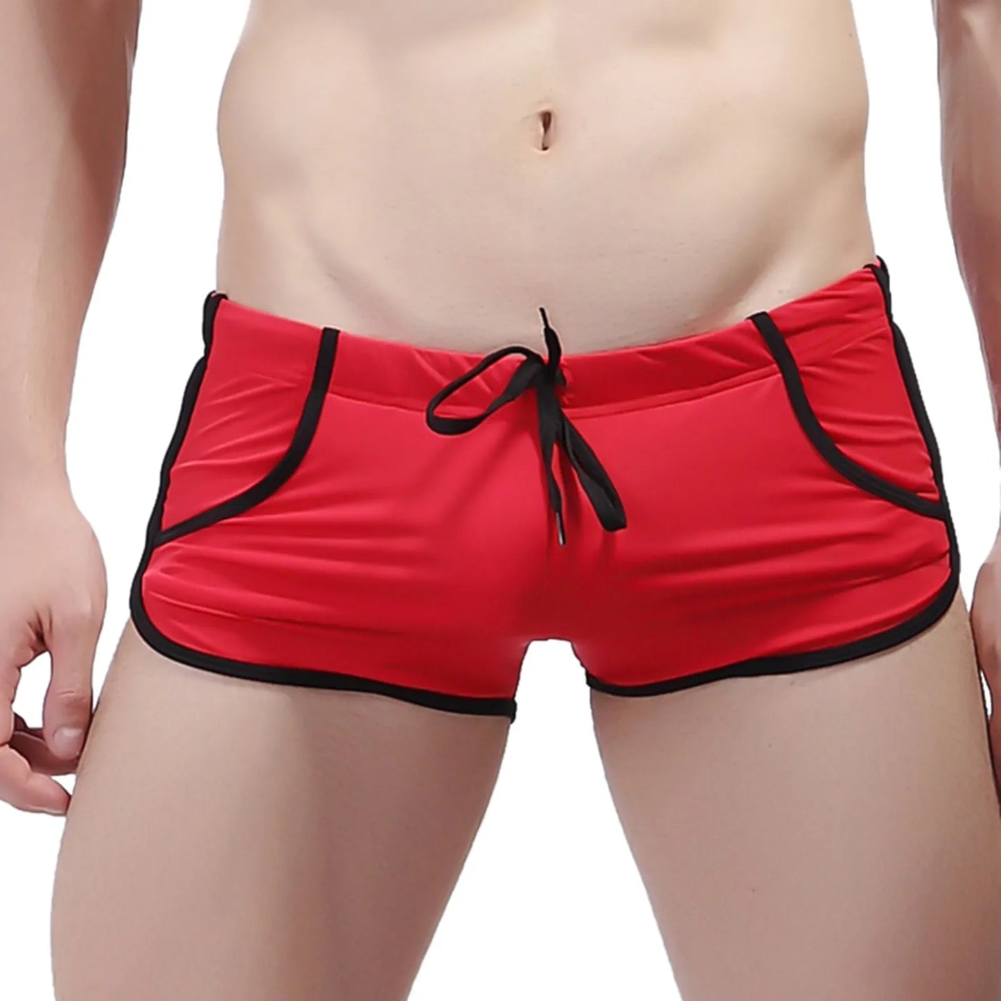 Shorts de natation pour hommes, respirants, pantalons de bain légers, maillot de bain slim, avec cordon de serrage, taille élastique, shorts de plage secs rapides pour hommes.