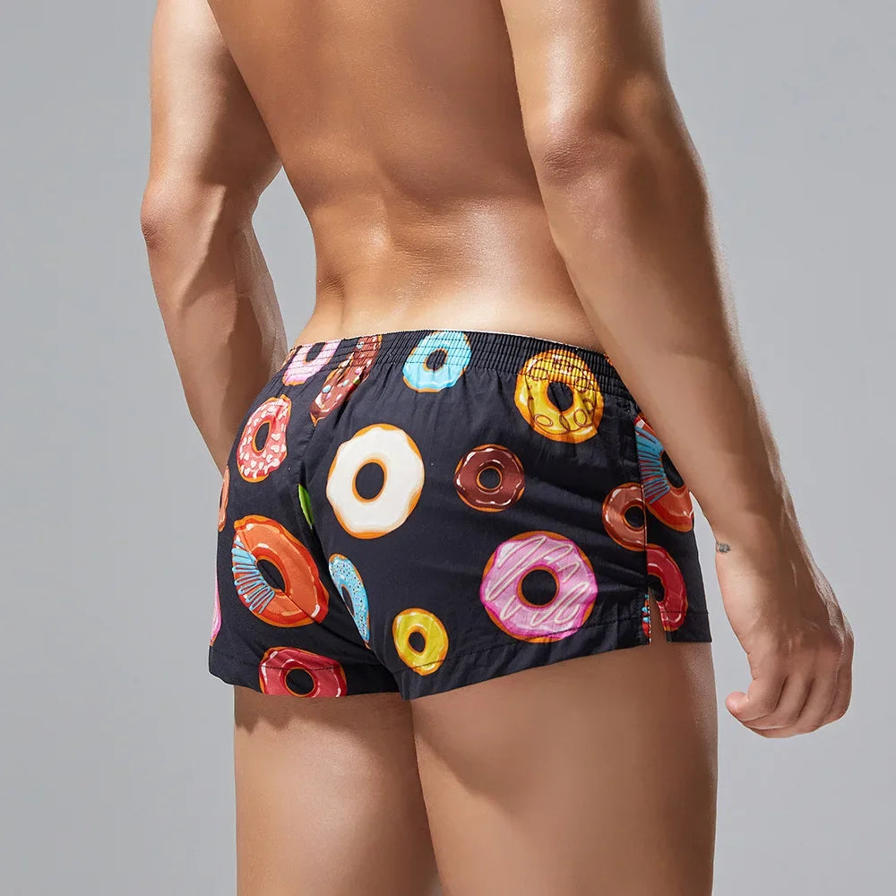 Boxer homme en coton – Confort absolu avec imprimé donuts | Modèle plat tendance