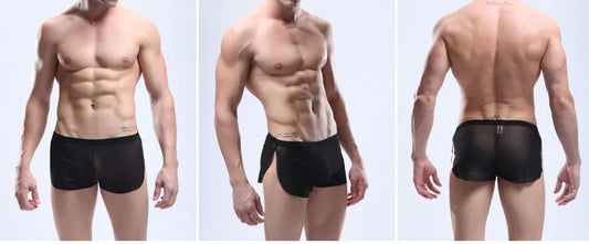 Pantalons de sport en mesh et boxers transparents homme