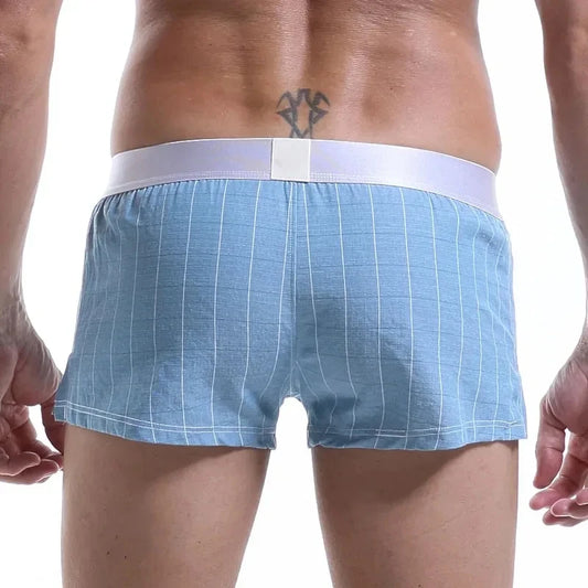 Boxers homme en coton : shorts amples à carreaux, confort maison
