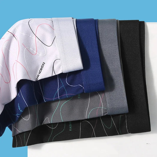 Lot de 4/8 boxers homme avec imprimés élégants, poche en U, confortables, respirants, tissu doux, tailles L-4XL