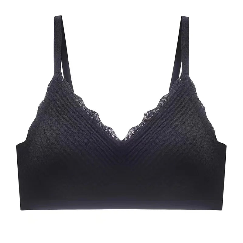 Women's Seamless Lace Bra, Small Bust, Gathering, No Slip, No Wire, Sexy Style, Beautiful Back, Thin Section