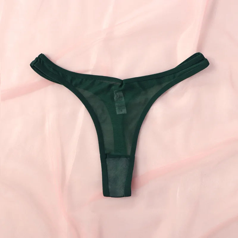 Tanga sans coutures pour femmes, petits tangas sexy, lingerie pour femmes, string en mesh translucide, sous-vêtements doux à dos T, tangalar, tongs