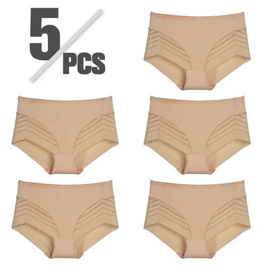 Ensemble de 5 pièces - Culottes sans couture en dentelle pour femmes, sous-vêtements sexy, taille basse, ajourées, douces et ultra-minces