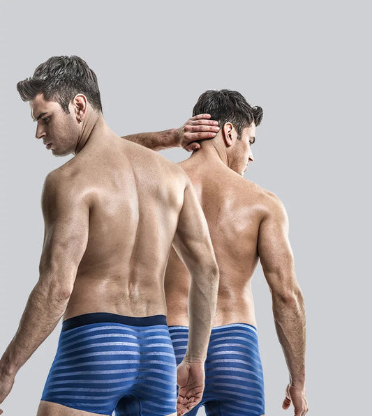 Boxer Homme – Shorty Transparent en Soie Glacée, Respirant avec Poche de Maintien