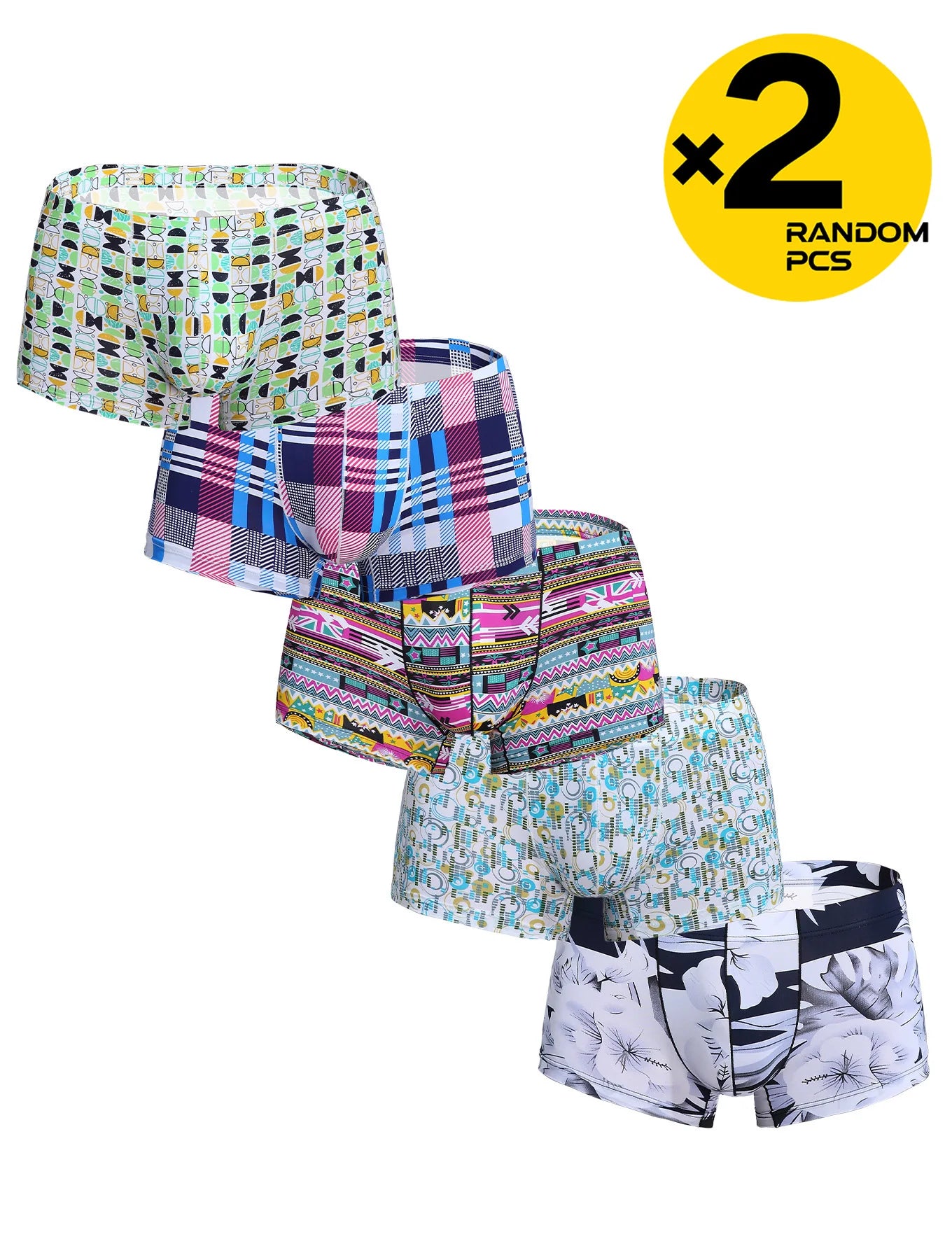 Boxers Ice Silk Homme – Taille Basse, Respirant & Imprimé | Lot de 2