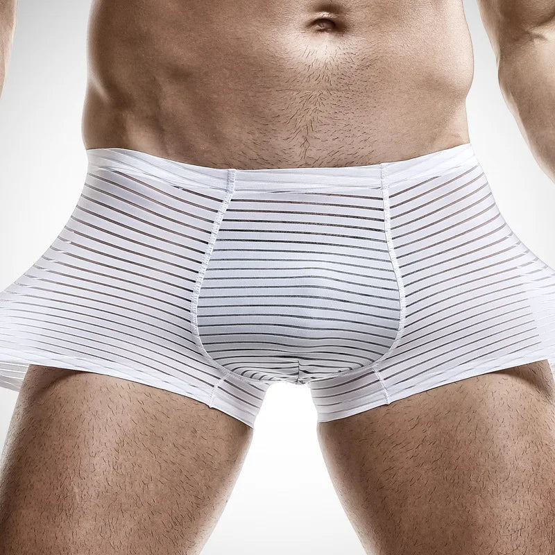 Boxers Homme Sexy en Mesh – Sans Coutures, Respirants, Fins, Été, Unis, Grande Taille, Caleçons Slips Sous-vêtements