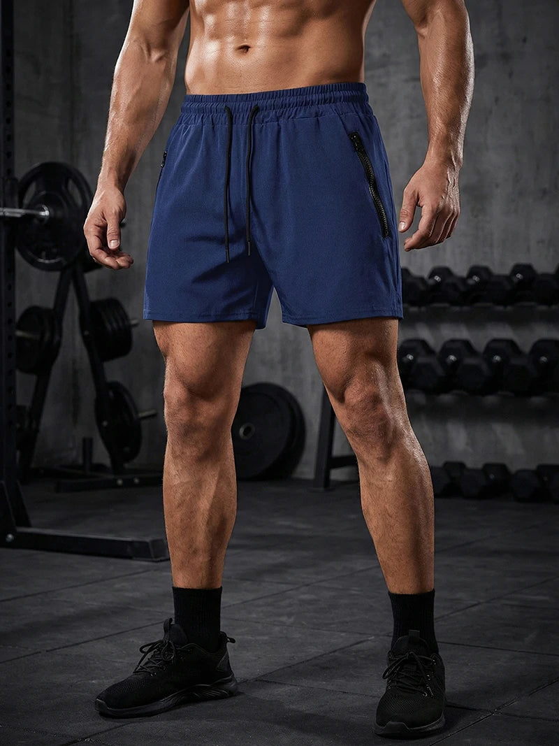 Short de Sport Homme 2-en-1 – Léger, Stretch & Séchage Rapide avec Poches Zippées