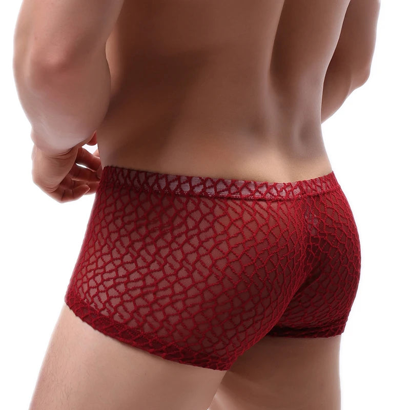 Boxer en Dentelle pour Homme – Sexy, Transparent et Respirant avec Poche U