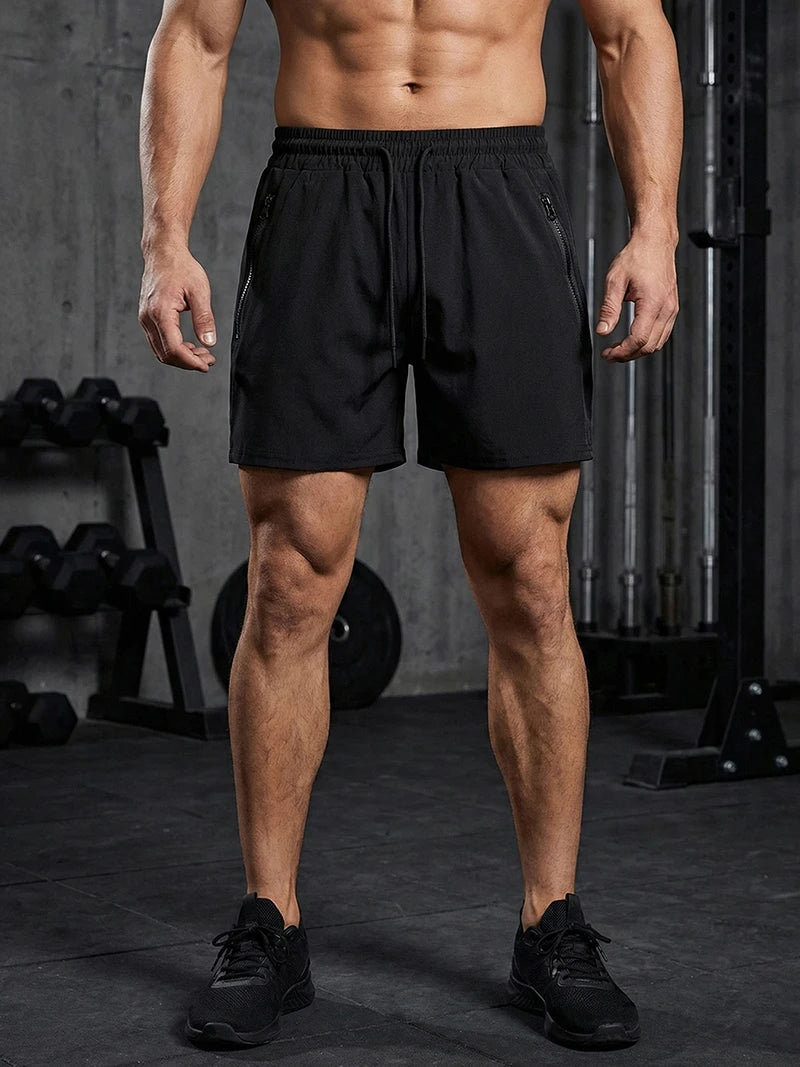 Short de Sport Homme 2-en-1 – Léger, Stretch & Séchage Rapide avec Poches Zippées