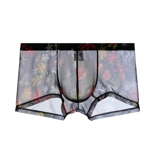 Lot de 5 boxers homme sexy sans couture, slips transparents ultra-fins en maille, taille basse