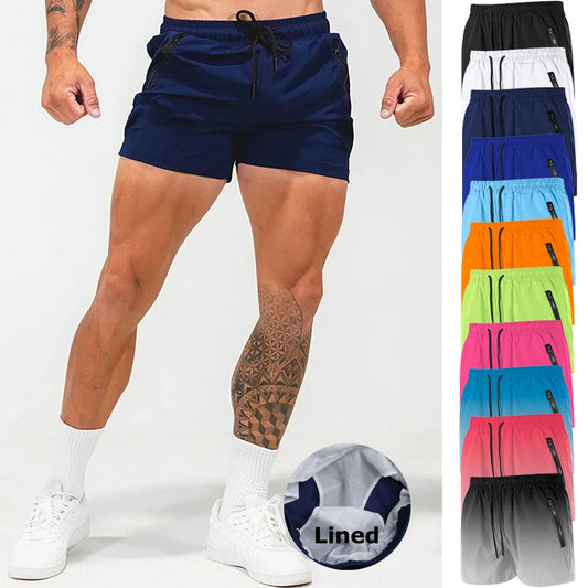 Short de Sport Homme 2-en-1 – Léger, Stretch & Séchage Rapide avec Poches Zippées
